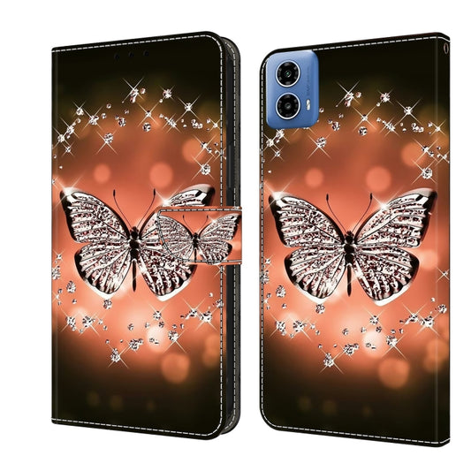 For Motorola Moto G24 Power Crystal 3D Shockproof Protective Leather Phone Case(Crystal Butterfly) by buy2fix