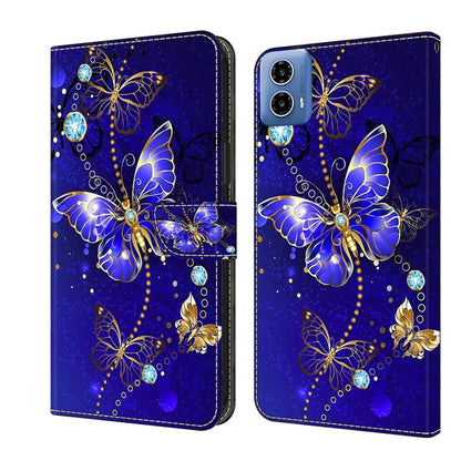 For Motorola Moto G24 Power Crystal 3D Shockproof Protective Leather Phone Case(Diamond Butterfly) by buy2fix