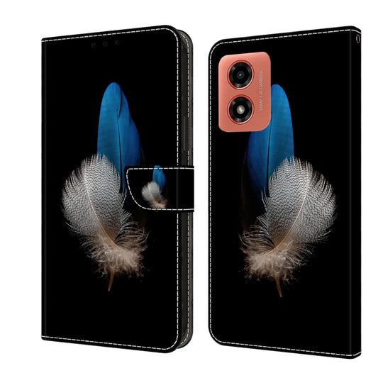 For Motorola Moto G04 Crystal 3D Shockproof Protective Leather Phone Case(Two Branches) by buy2fix