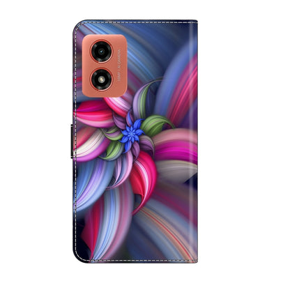 For Motorola Moto G04 Crystal 3D Shockproof Protective Leather Phone Case(Colorful Flower) by buy2fix