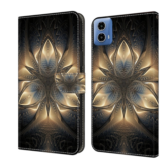 For Motorola Moto G34 Crystal 3D Shockproof Protective Leather Phone Case(Luminous Building) by buy2fix