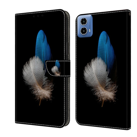 For Motorola Moto G34 Crystal 3D Shockproof Protective Leather Phone Case(Two Branches) by buy2fix