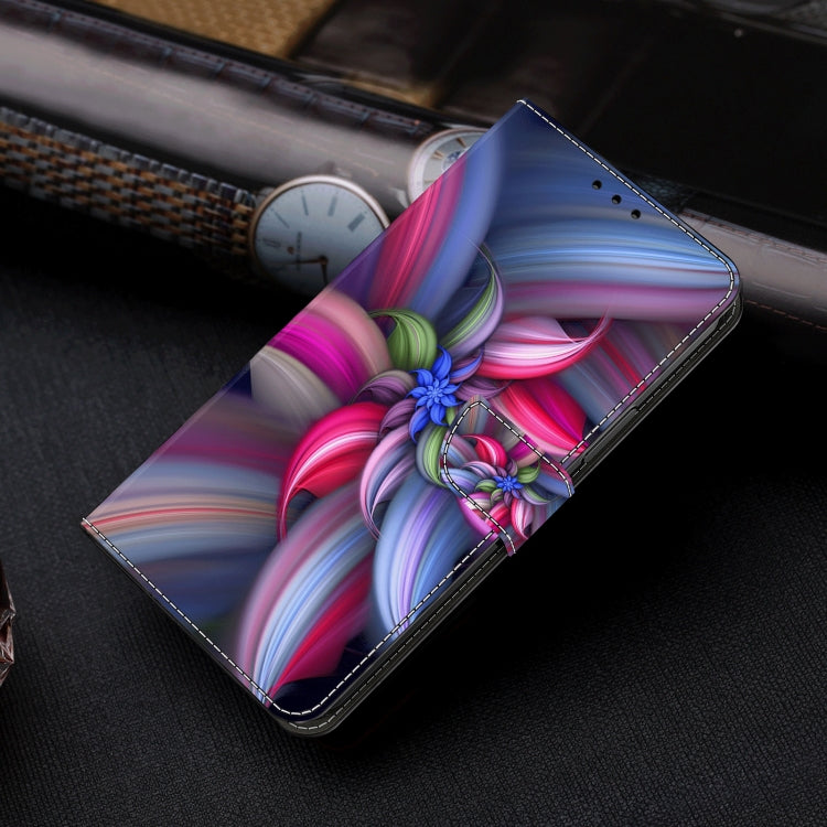 For Motorola Moto G34 Crystal 3D Shockproof Protective Leather Phone Case(Colorful Flower) by buy2fix