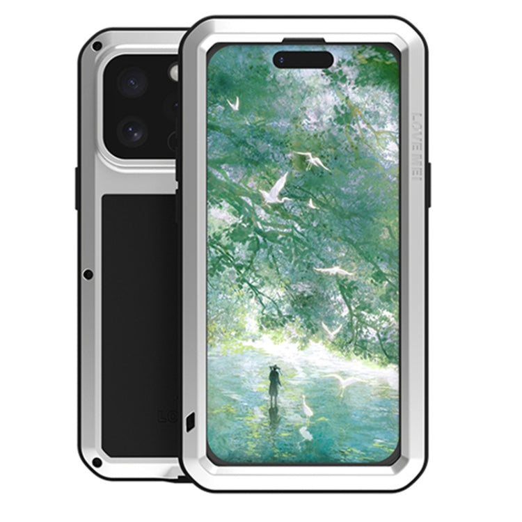 For iPhone 16 Pro Max LOVE MEI Metal Shockproof Life Waterproof Dustproof Phone Case(Silver) by LOVE MEI