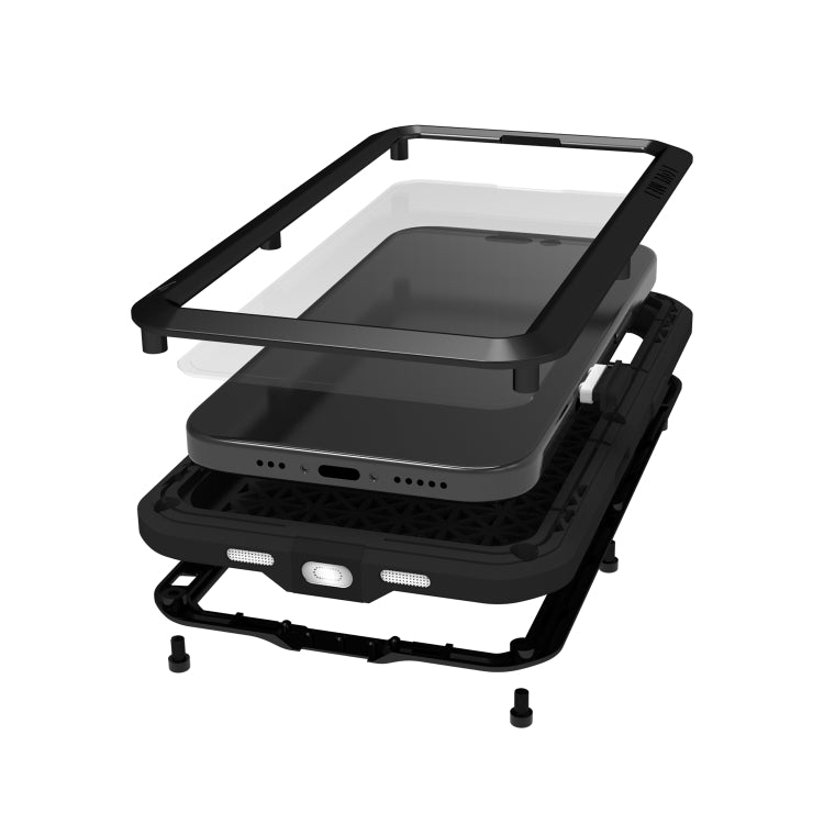 For iPhone 16 Pro Max LOVE MEI Metal Shockproof Life Waterproof Dustproof Phone Case(Yellow) by LOVE MEI