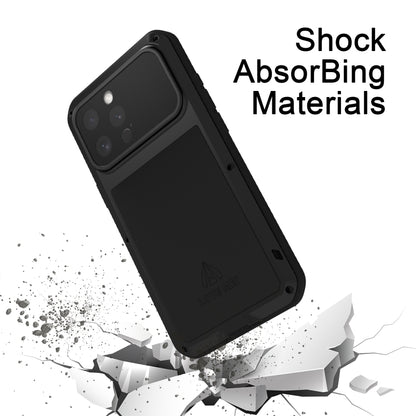 For iPhone 16 Pro LOVE MEI Metal Shockproof Life Waterproof Dustproof Phone Case(Yellow) by LOVE MEI
