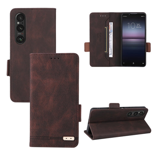 For Sony Xperia 1 VI 2024 Magnetic Clasp Leather Phone Case(Brown) by buy2fix