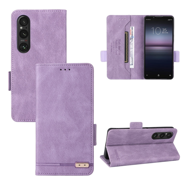 For Sony Xperia 1 VI 2024 Magnetic Clasp Leather Phone Case(Purple) by buy2fix