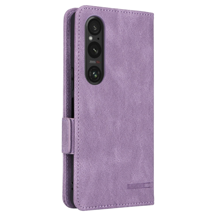 For Sony Xperia 1 VI 2024 Magnetic Clasp Leather Phone Case(Purple) by buy2fix