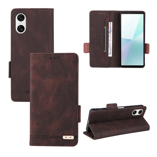 For Sony Xperia 10 VI 2024 Magnetic Clasp Leather Phone Case(Brown) by buy2fix