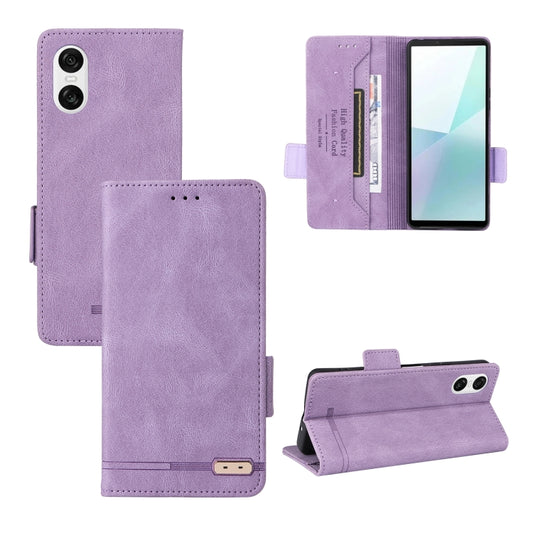 For Sony Xperia 10 VI 2024 Magnetic Clasp Leather Phone Case(Purple) by buy2fix