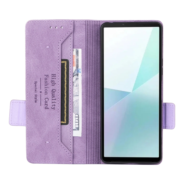 For Sony Xperia 10 VI 2024 Magnetic Clasp Leather Phone Case(Purple) by buy2fix
