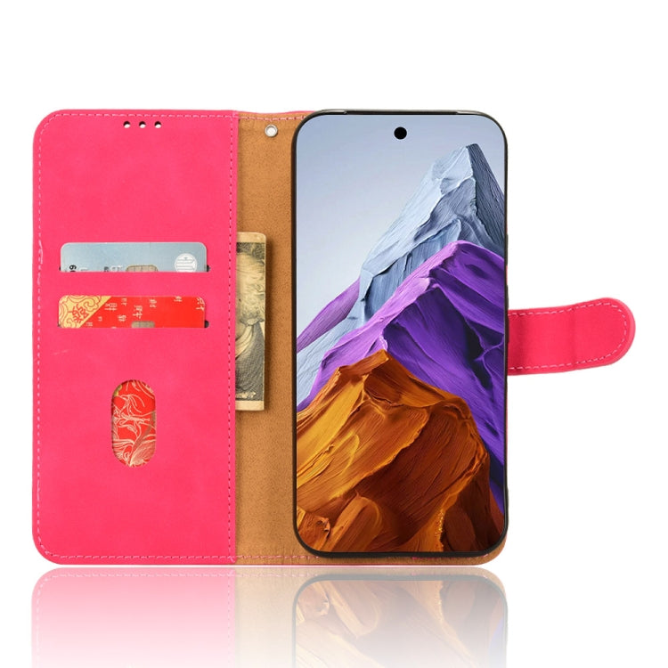 For Google Pixel 9 Pro Skin Feel Magnetic Flip Leather Phone Case(Rose Red) by buy2fix