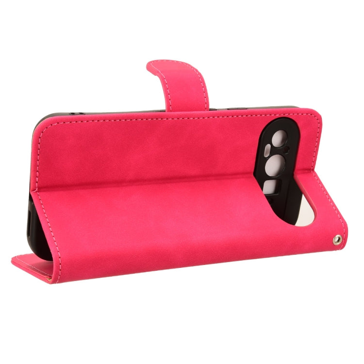 For Google Pixel 9 Pro Skin Feel Magnetic Flip Leather Phone Case(Rose Red) by buy2fix