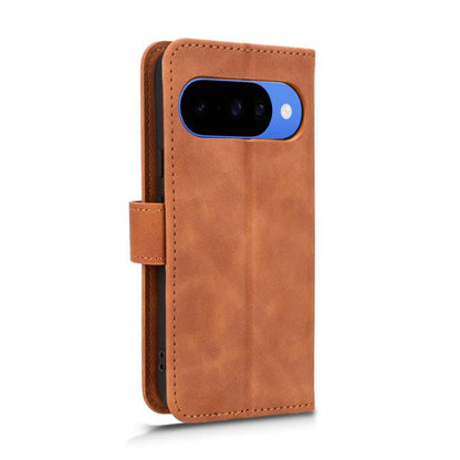 For Google Pixel 10 Pro XL 5G Skin Feel Magnetic Flip Leather Phone Case(Brown) - Google Cases by buy2fix | Online Shopping UK | buy2fix
