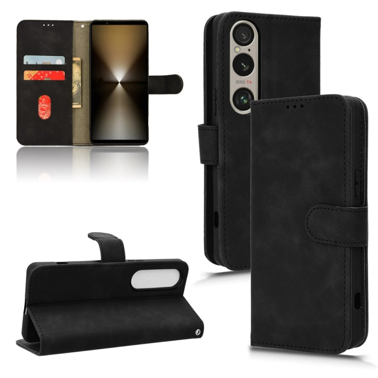 For Sony Xperia 1 VI 2024 Skin Feel Magnetic Flip Leather Phone Case(Black) by buy2fix