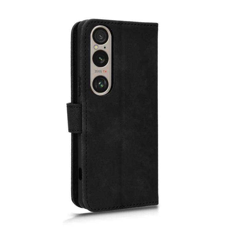 For Sony Xperia 1 VI 2024 Skin Feel Magnetic Flip Leather Phone Case(Black) by buy2fix