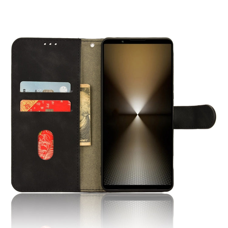 For Sony Xperia 1 VI 2024 Skin Feel Magnetic Flip Leather Phone Case(Black) by buy2fix