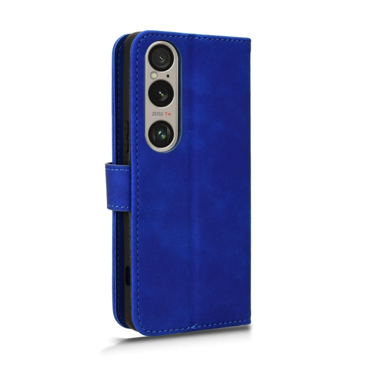 For Sony Xperia 1 VI 2024 Skin Feel Magnetic Flip Leather Phone Case(Blue) by buy2fix