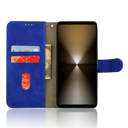 For Sony Xperia 1 VI 2024 Skin Feel Magnetic Flip Leather Phone Case(Blue) by buy2fix
