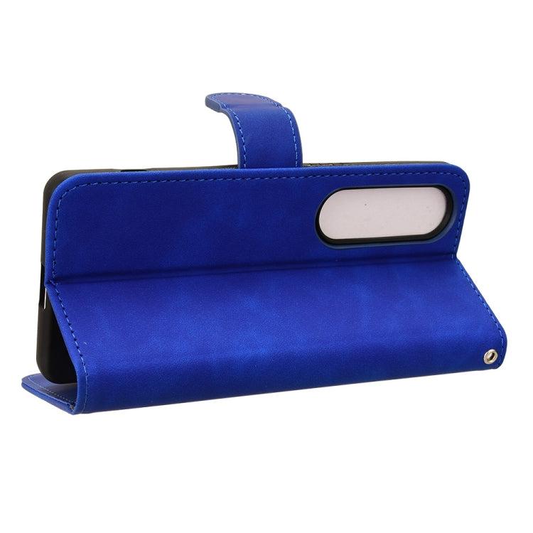For Sony Xperia 1 VI 2024 Skin Feel Magnetic Flip Leather Phone Case(Blue) by buy2fix