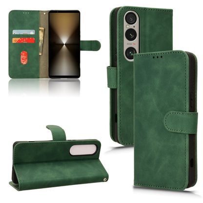 For Sony Xperia 1 VI 2024 Skin Feel Magnetic Flip Leather Phone Case(Green) by buy2fix
