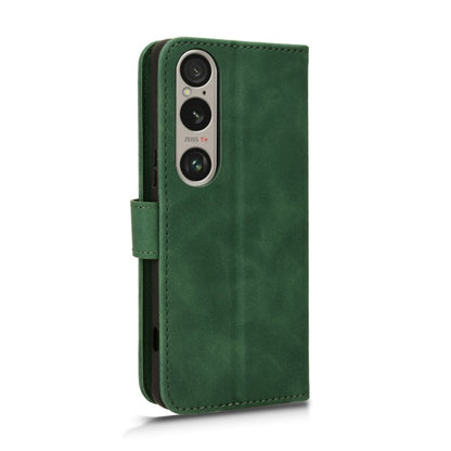 For Sony Xperia 1 VI 2024 Skin Feel Magnetic Flip Leather Phone Case(Green) by buy2fix