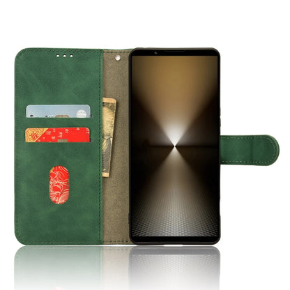 For Sony Xperia 1 VI 2024 Skin Feel Magnetic Flip Leather Phone Case(Green) by buy2fix