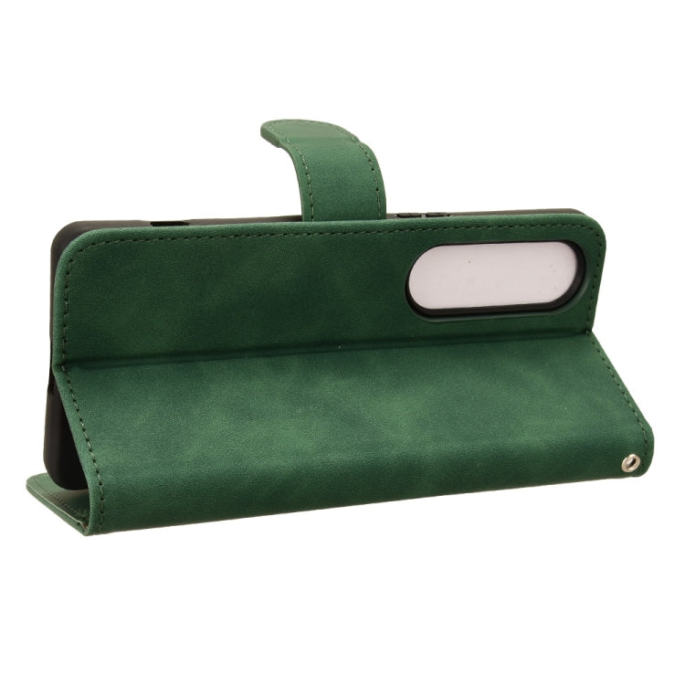 For Sony Xperia 1 VI 2024 Skin Feel Magnetic Flip Leather Phone Case(Green) by buy2fix