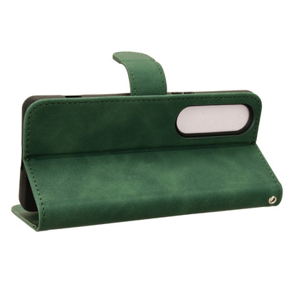 For Sony Xperia 1 VI 2024 Skin Feel Magnetic Flip Leather Phone Case(Green) by buy2fix