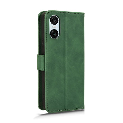 For Sony Xperia 10 VI 2024 Skin Feel Magnetic Flip Leather Phone Case(Green) by buy2fix