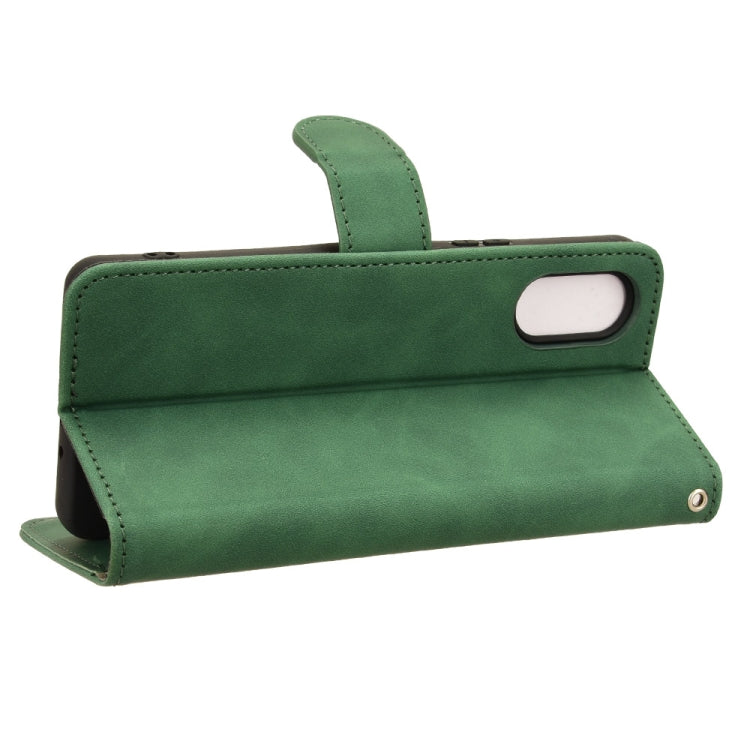 For Sony Xperia 10 VI 2024 Skin Feel Magnetic Flip Leather Phone Case(Green) by buy2fix