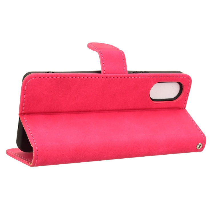 For Sony Xperia 10 VI 2024 Skin Feel Magnetic Flip Leather Phone Case(Rose Red) by buy2fix