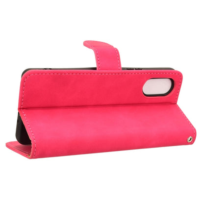For Sony Xperia 10 VI 2024 Skin Feel Magnetic Flip Leather Phone Case(Rose Red) by buy2fix