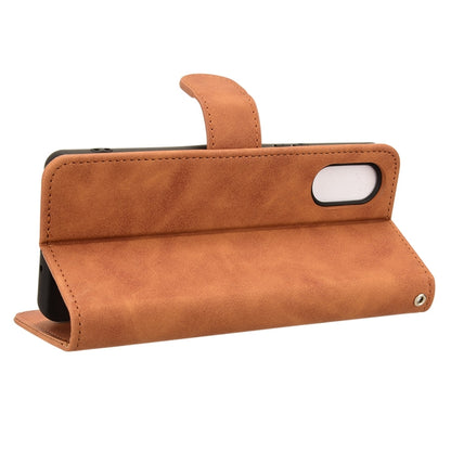 For Sony Xperia 10 VI 2024 Skin Feel Magnetic Flip Leather Phone Case(Brown) by buy2fix