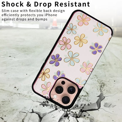 For iPhone 16 Pro Printed Double Buckle RFID Anti-theft Phone Case(Blossoming Flowers) by buy2fix
