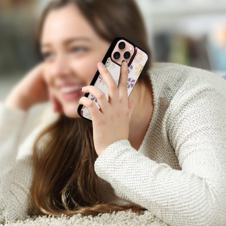 For iPhone 16 Pro Printed Double Buckle RFID Anti-theft Phone Case(Blossoming Flowers) by buy2fix