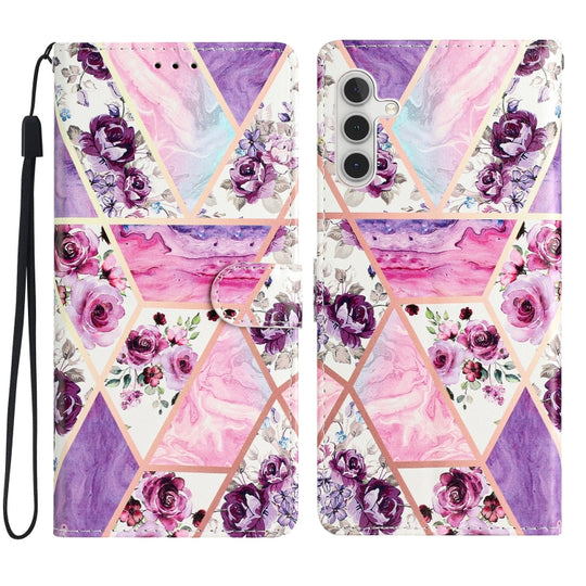 For Samsung Galaxy A36 5G Colored Drawing Leather Phone Case(Purple Marble)