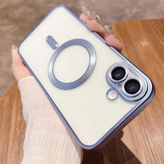 For iPhone 16 MagSafe Magnetic Frosted TPU Phone Case(Sierra Blue) by buy2fix