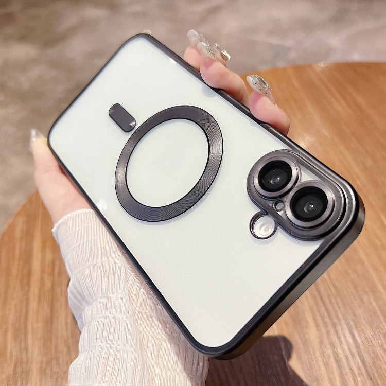 For iPhone 16 MagSafe Magnetic Frosted TPU Phone Case(Black) by buy2fix