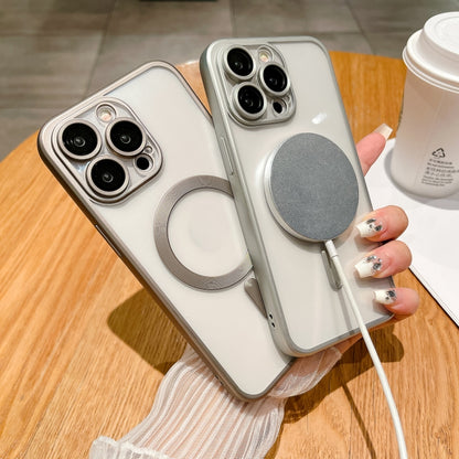 For iPhone 16 MagSafe Magnetic Frosted TPU Phone Case(Titanium) by buy2fix