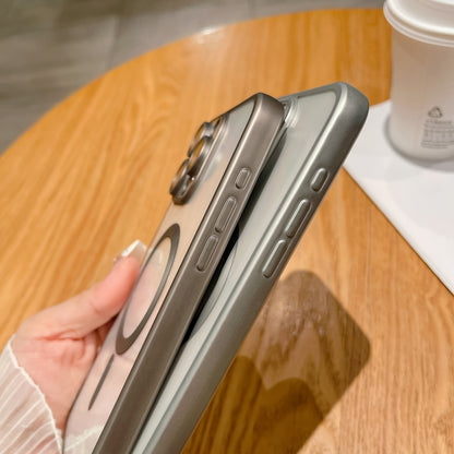 For iPhone 16 MagSafe Magnetic Frosted TPU Phone Case(Silver) by buy2fix