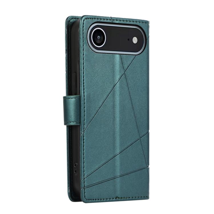 For iPhone Air PU Genuine Leather Texture Embossed Line Phone Case(Green) - iPhone Air Cases by buy2fix | Online Shopping UK | buy2fix