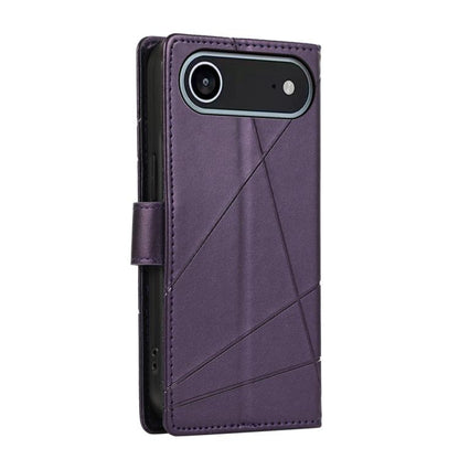 For iPhone Air PU Genuine Leather Texture Embossed Line Phone Case(Purple) - iPhone Air Cases by buy2fix | Online Shopping UK | buy2fix