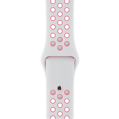 For Apple Watch Series 7 41mm / 6 & SE & 5 & 4 40mm / 3 & 2 & 1 38mm Sport Silicone Watch Band Standard Edition(White Pink) by buy2fix