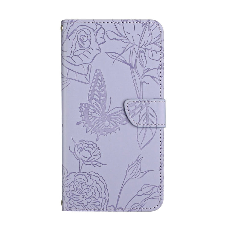 For Google Pixel 9 Skin Feel Butterfly Embossed Flip Leather Phone Case(Purple) by buy2fix