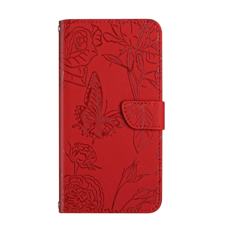 For Google Pixel 9 Skin Feel Butterfly Embossed Flip Leather Phone Case(Red) by buy2fix