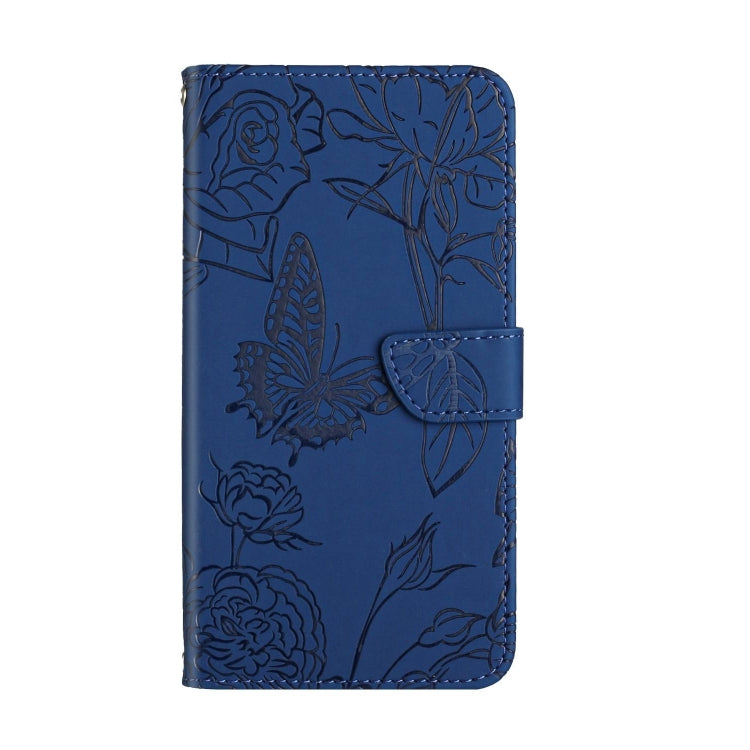 For Google Pixel 9 Pro Skin Feel Butterfly Embossed Flip Leather Phone Case(Blue) by buy2fix