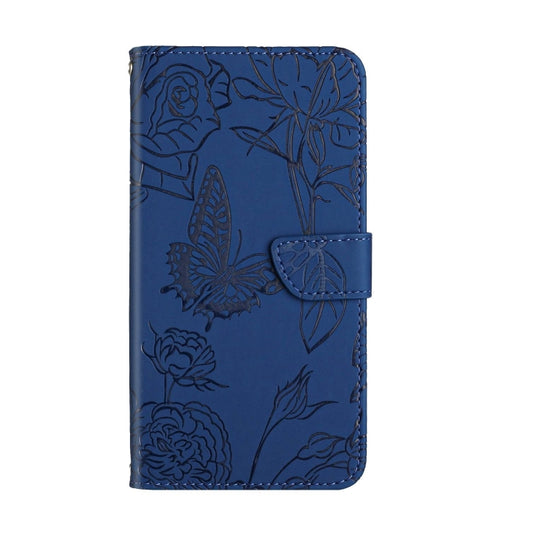 For Google Pixel 9 Pro Skin Feel Butterfly Embossed Flip Leather Phone Case(Blue) by buy2fix