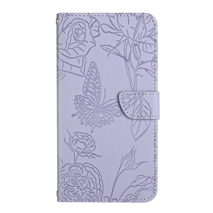For Google Pixel 9 Pro XL Skin Feel Butterfly Embossed Flip Leather Phone Case(Purple) by buy2fix
